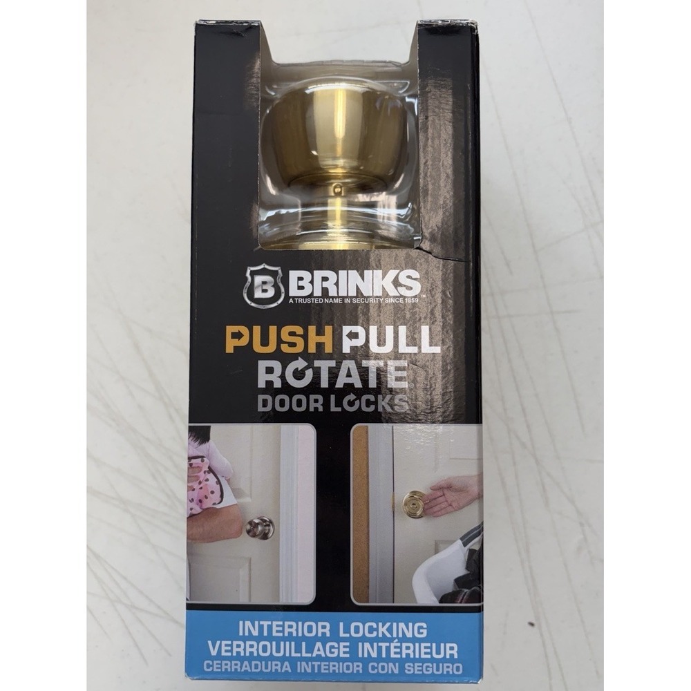 Brinks Push Pull Rotate Barrett Polished Brass Passage Knob NEW.  2305-105
